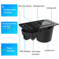 HFC-1052 Car Qi Standard Wireless Charger 15W / 10W Quick Charging for Audi A6L 2019-2022, Left Driving, HFC-1052