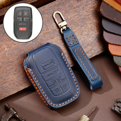Hallmo Car Genuine Leather Key Protective Cover for Toyota Sienna 6-button, For Toyota Sienna 6-button (Black), For Toyota Sienna 6-button (Blue), For Toyota Sienna 6-button (Brown)