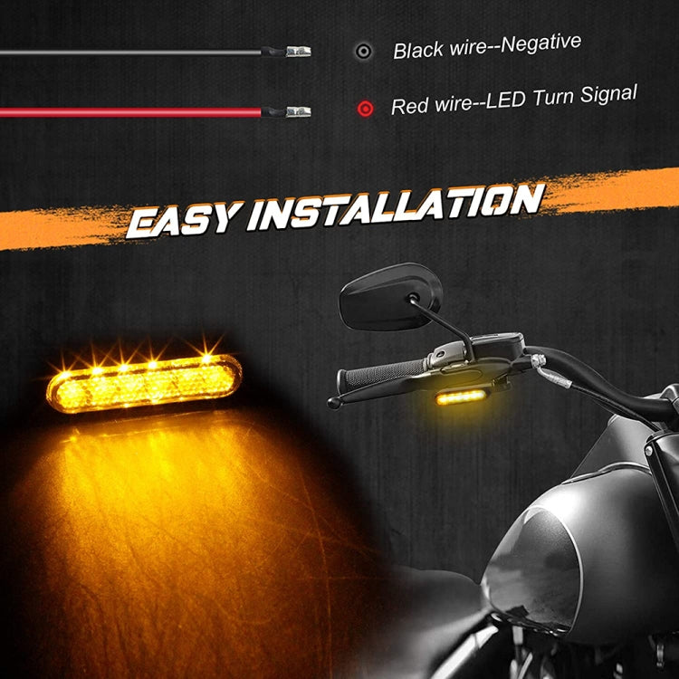 1 Pair Motorcycle Flashing Handlebar LED Turn Signal Light, Flashing