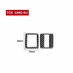 2 PCS / Set Carbon Fiber Car Window Buttons Decorative Sticker for Volkswagen Scirocco 2009-2016,Left and Right Drive Universal, Window Buttons