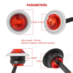10 PCS MK-118 3/4 inch Metal Frame Car / Truck 3LEDs Side Marker Indicator Lights Bulb Lamp, MK-118(Red Light), MK-118(White Light), MK-118 (Yellow Light), MK-118(Blue Light), MK-118(Green Light)
