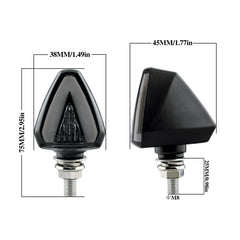 2 PCS KC018A Motorcycle Triangular V-shaped Two-color LED Brake Turn Signal Light, KC018A
