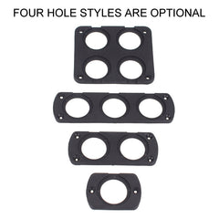 5 PCS 4-Hole Car Modified USB Charging Voltmeter Cigarette Lighter Panel, 4-Hole