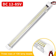 2 PCS ZS-3333 Side Switch Type 12-80V High Bright 108LEDs Car Dome Light Cabin Light Bar, ZS-3333 Side Switch Type