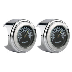 2 PCS Motorcycle 22-25mm Handlebar Thermometer, Thermometer (Black), Thermometer (White)