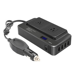 DC12V 200W AC110V Car Smart Multi-functional Digital Display Inverter, US Plug, US Plug
