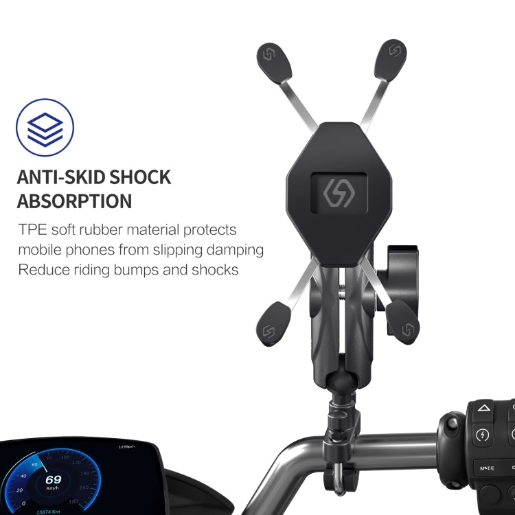 ZH-1558A1 Motorcycle Handlebar X-shape Aluminum Alloy Phone Holder, ZH-1558A1