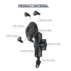 ZH-1558B1 Motorcycle Rear Mirror X-shape Aluminum Alloy Phone Holder, ZH-1558B1