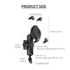 ZH-1558B1 Motorcycle Rear Mirror X-shape Aluminum Alloy Phone Holder, ZH-1558B1