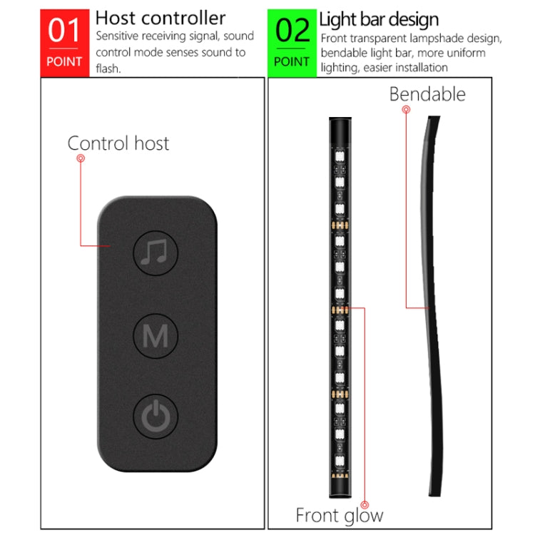 Y12 Cigarette Lighter Car Colorful RGB Foot LED Atmosphere Light, Y12 Cigarette Lighter