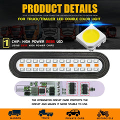 1 Pair Double Color Brake Light Turn Signal Light, Double Color