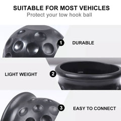 2 in 1 / Set Car Truck Tow Ball Cover Cap Towing Hitch Trailer Towball Protection, 2 in 1