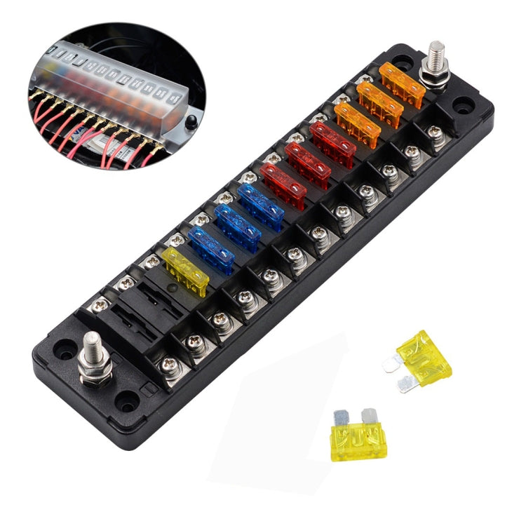 ZH-978A2 FB1902 1 In 12 Out 12 Ways Independent Positive Negative Fuse Box with 24 Fuses for Auto Car Truck Boat, ZH-978A2