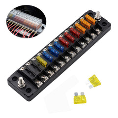 FB1904 1 In 1 Out 12 Ways Positive Negative Fuse Box with 24 Fuses for Auto Car Truck Boat, ZH-979A2