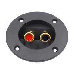 2 in 1 / Set Car Double Binding Round Gold Plate Push Spring Loaded Jacks Speaker Box, 2 in 1 / Set