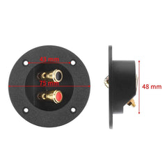2 in 1 / Set Car Double Binding Round Gold Plate Push Spring Loaded Jacks Speaker Box, 2 in 1 / Set