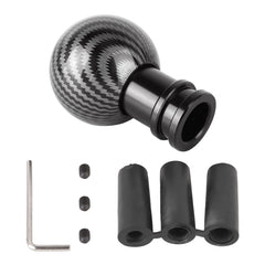 Universal Car Carbon Fiber Texture Metal Gear Shift Knob, Black, Red, Silver Black