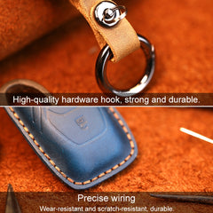 For Ford Old Style Car Cowhide Leather Key Protective Cover Key Case, For Ford Old Style