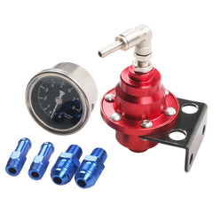 Car Modified Adjustable Fuel Pressure Regulator with Pressure Gauge, Adjustable Fuel Pressure Regulator