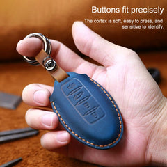 For Nissan Car Cowhide Leather Key Protective Cover Key Case, Four Keys Version, For Nissan, Four Keys Version