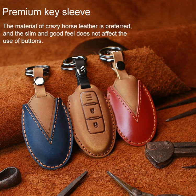 For Nissan Car Cowhide Leather Key Protective Cover Key Case, Four Keys Version, For Nissan, Four Keys Version