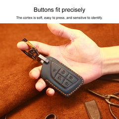 For Cadillac New Style Car Cowhide Leather Key Protective Cover Key Case, For Cadillac