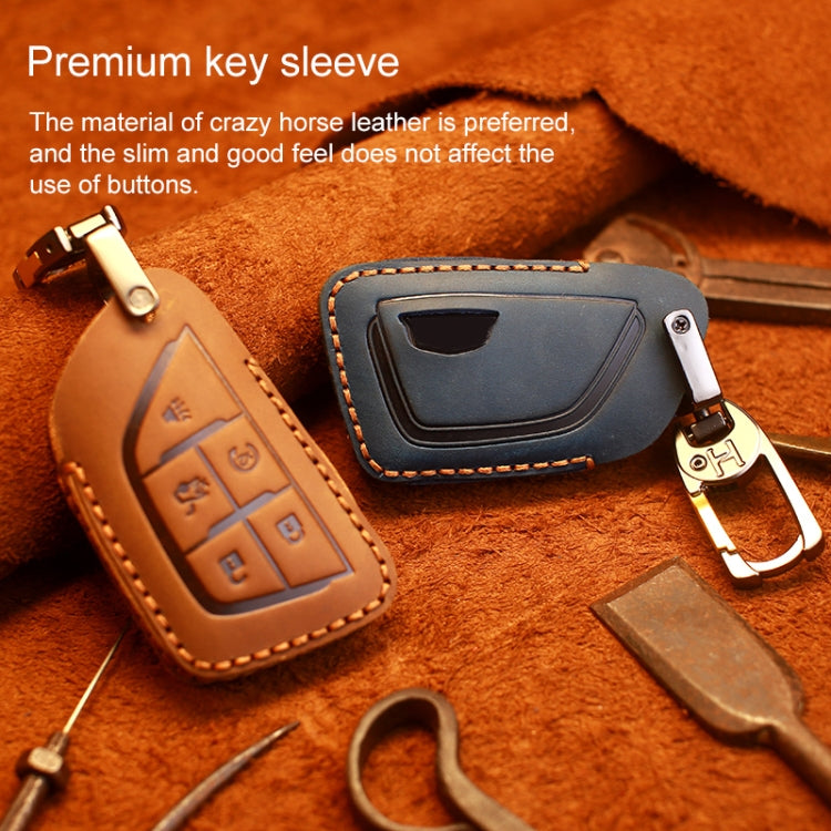 For Cadillac New Style Car Cowhide Leather Key Protective Cover Key Case, For Cadillac