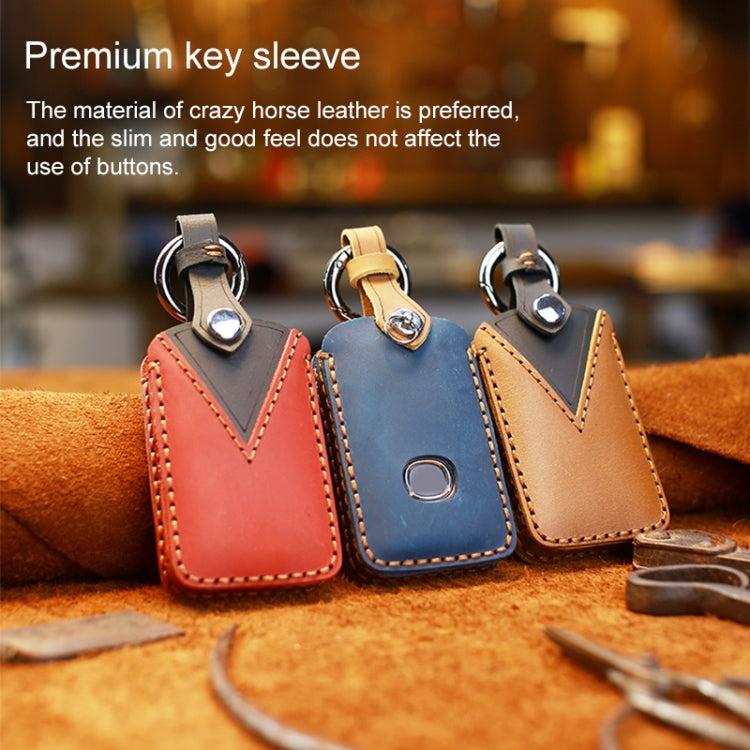 For Mazda New Style Car Cowhide Leather Key Protective Cover Key Case, For Mazda New Style