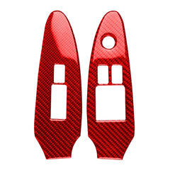 2 in 1 Car Carbon Fiber Window Lift Panel Decorative Sticker for Nissan 370Z / Z34 2009-, Right Drive Low-configured, Window Lift Panel, Right Drive