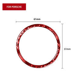 Car Carbon Fiber Stopwatch Ring Decorative Sticker for Porsche Macan 2014-2021, Left and Right Drive Universal, Stopwatch Ring