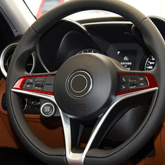 2 PCS / Set Carbon Fiber Car Steering Wheel Button Panel Decorative Sticker for Alfa Romeo Giulia 2017-2019,Left and Right Drive Universal, Steering Wheel Button Panel