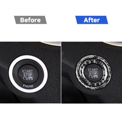 2 PCS / Set Carbon Fiber Car Ignition Switch Decorative Sticker for Dodge Challenger 2015 to Now, Left Driving, Ignition Switch