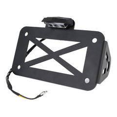 Motorcycle American Cruise Retro License Plate Holder with Light, License Plate Holder