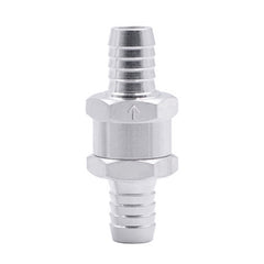 Car 12mm Aluminium Alloy Fuel Petrol One Way Non Return Check Valve, 12mm Silver