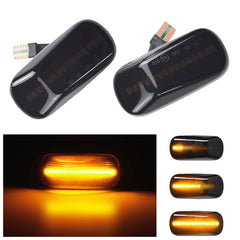 2pcs For Honda Civic 2001-2015 Car Dynamic LED Fender Side Light 34301-S5H-T02, For Honda Civic 2001-2015 (Transparent), For Honda Civic 2001-2015 (Transparent Black)