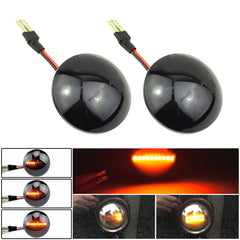 2pcs For Land Rover Range Rover L322 2002-2012 Car Dynamic LED Fender Side Light, For Land Rover Range Rover L322 2002-2012 (Transparent Black)