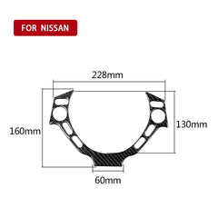 Car Carbon Fiber Steering Wheel Buttons Decorative Sticker for Nissan GTR R35 2008-2016, Left and Right Drive Universal, Steering Wheel Buttons