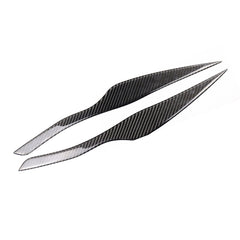 1 Pairs Carbon Fiber Car Lamp Eyebrow Decorative Sticker for BMW E90 / 318i / 320i / 325i 2005-2008, Drop Glue Version, Lamp Eyebrow Drop Glue Version
