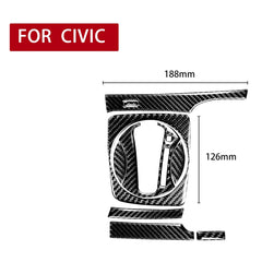 8 in 1 Car Carbon Fiber Automatic Gear Panel Set Decorative Sticker for Honda Civic 8th Generation 2006-2011, Right Drive, Automatic Gear Panel Set, Right Drive