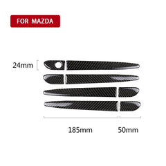 One Set Car Carbon Fiber Outside Door Handle without Smart Hole Decorative Sticker for Mazda CX-5 2017-2018, Right Drive, Outside Door Handle without Smart Hole, Right Drive