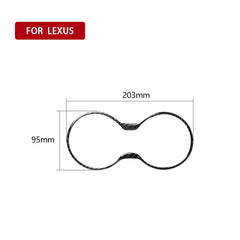 Car Carbon Fiber Water Cup Holder Frame Decorative Sticker for Lexus RX300 / 270 / 200T / 450h 2016-2019, Left and Right Drive Universal, Water Cup Holder Frame
