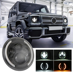 7 inch H4 / H13 DC 9V-30V 3000LM 3000K-6000K 25W Car Round Shape LED Headlight Lamps for Jeep Wrangler, with Angel Eye, For Jeep Wrangler