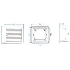 12V White Air Vent with Fan RV Trailer Caravan Gale Side Air Ventilation, A0672-02