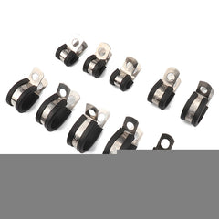 10 PCS Car Rubber Cushion Pipe Clamps Stainless Steel Clamps, Size: 5/4 inch (32mm), Size: 5/4 inch (32mm)