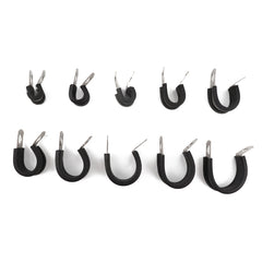 10 PCS Car Rubber Cushion Pipe Clamps Stainless Steel Clamps, Size: 3/8 inch (10mm), Size: 3/8 inch (10mm)