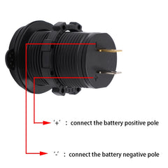Universal Car Dual USB Charger Power Outlet Adapter 4.2A 5V IP66 with Aperture + 60cm Cable, 4.2A + 60cm Cable(Blue Light), 4.2A + 60cm Cable(Orange Light), 4.2A + 60cm Cable(Red Light)