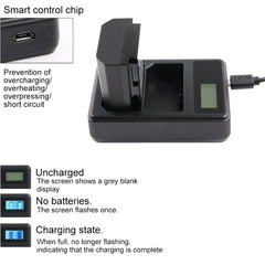 Dual Channel Digital LCD Display Battery Charger with USB Port for Sony NP-FZ100 Battery, Compatible with Sony A9 (ILCE-9), Dual NP-FZ100 Battery