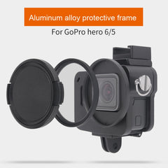 Housing Shell CNC Aluminum Alloy Protective Cage with Insurance Frame & 52mm UV Lens for GoPro HERO7 Black /6 /5, 52mm UV Black