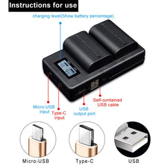 LP-E6 Digital Camera SLR Battery Digital LCD Charger for Canon Series, LP-E6