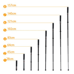 BEXIN P308C Portable Travel Outdoor DSLR Camera Aluminum Alloy Monopod Holder, P308C